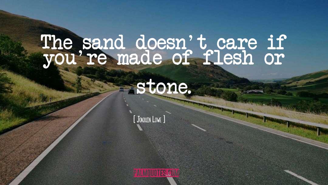 Joaquin Lowe Quotes: The sand doesn't care if
