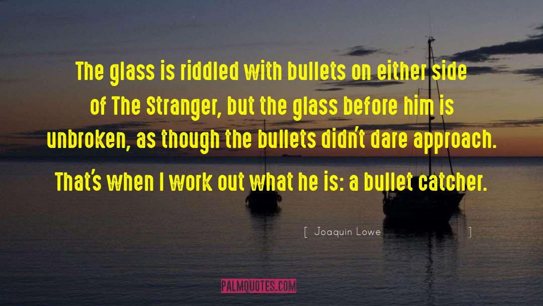 Joaquin Lowe Quotes: The glass is riddled with