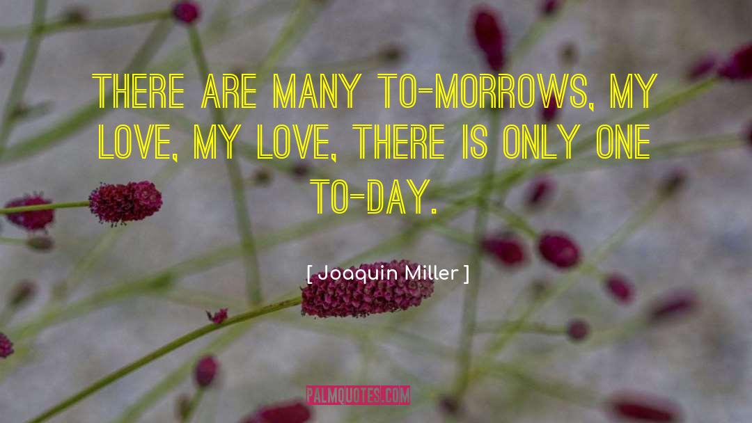 Joaquin Miller Quotes: There are many To-morrows, my