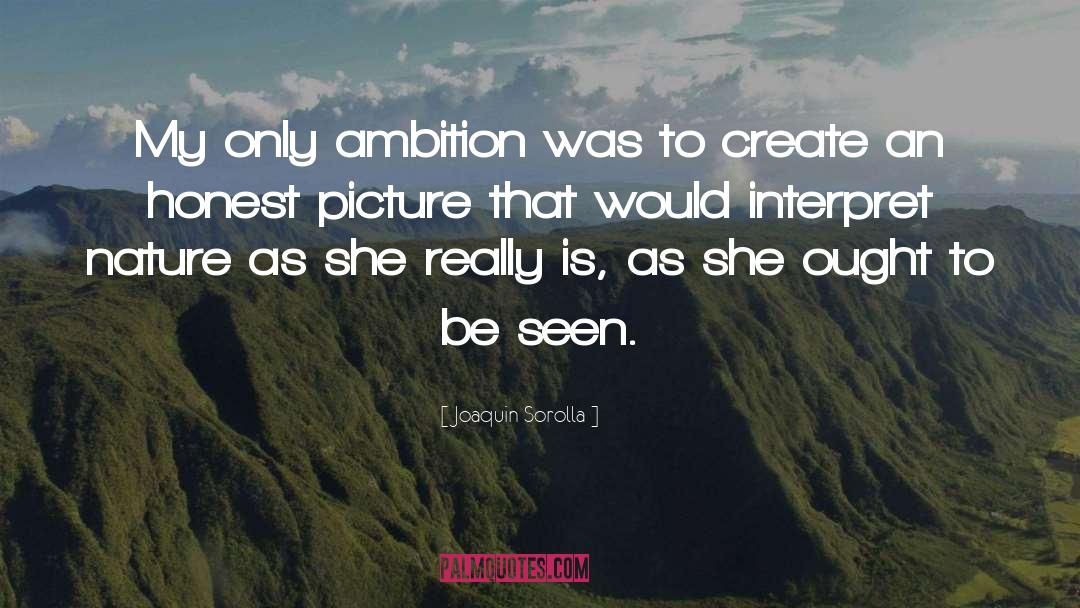 Joaquin Sorolla Quotes: My only ambition was to