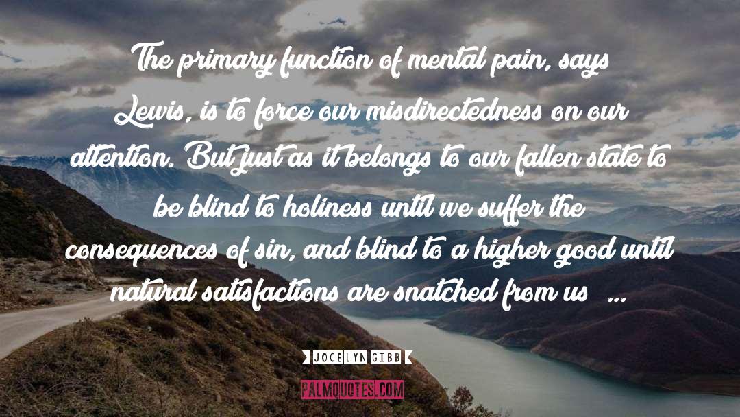 Jocelyn Gibb Quotes: The primary function of mental