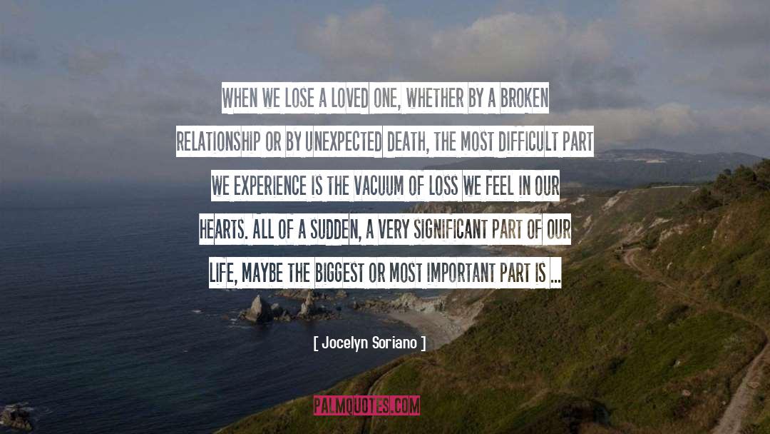 Jocelyn Soriano Quotes: When we lose a loved