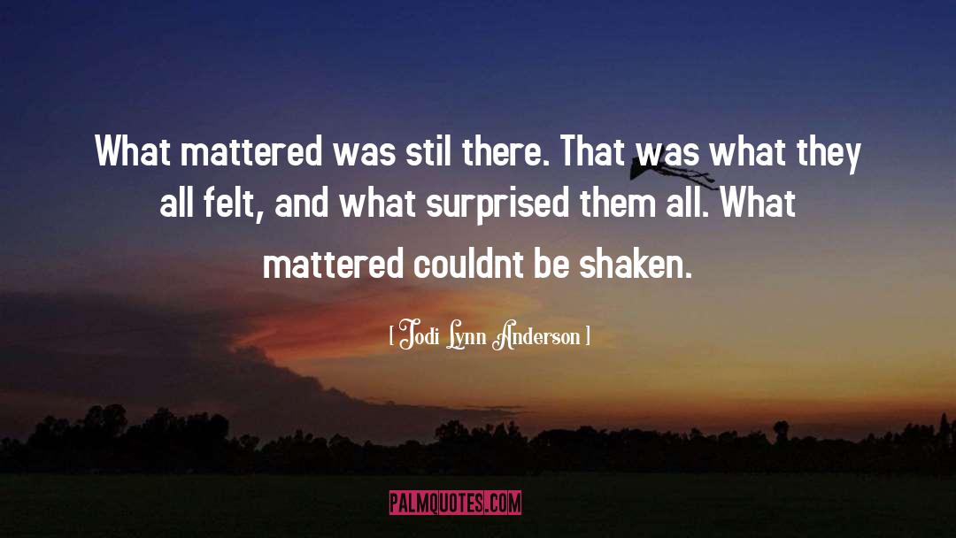 Jodi Lynn Anderson Quotes: What mattered was stil there.
