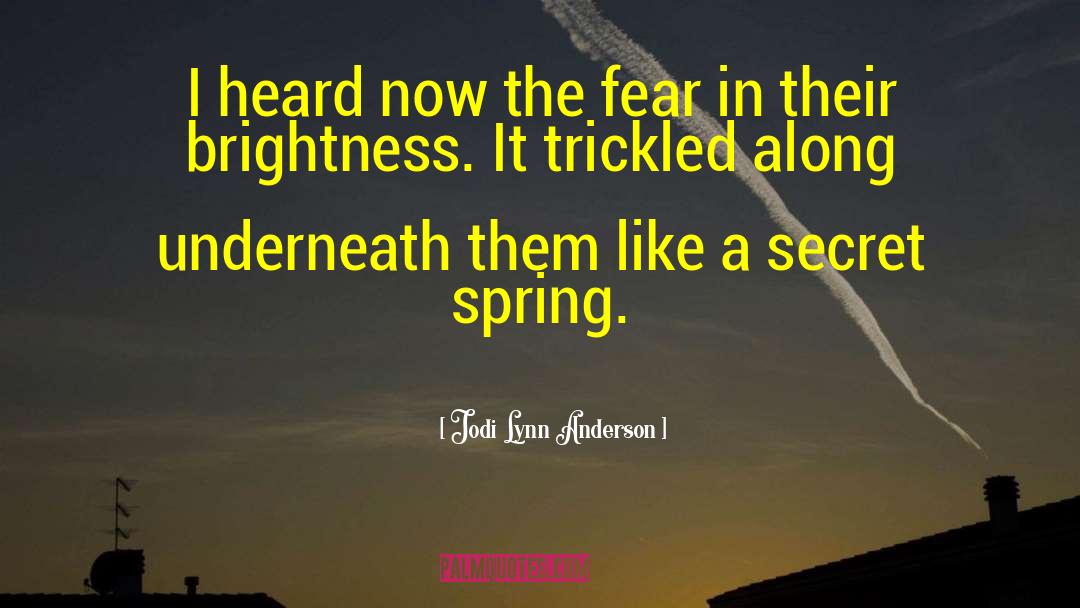 Jodi Lynn Anderson Quotes: I heard now the fear