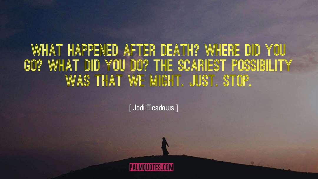 Jodi Meadows Quotes: What happened after death? Where