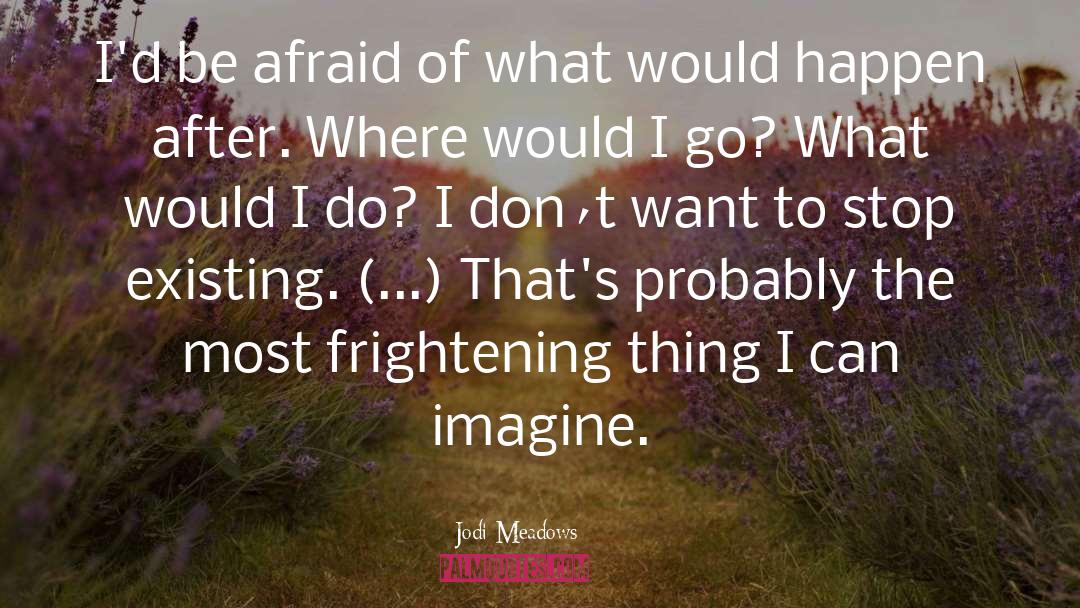 Jodi Meadows Quotes: I'd be afraid of what