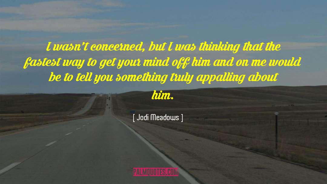 Jodi Meadows Quotes: I wasn't concerned, but I