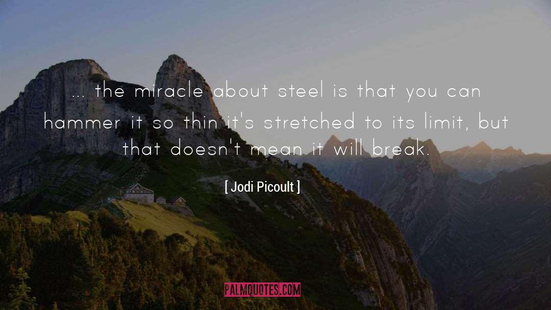 Jodi Picoult Quotes: ... the miracle about steel