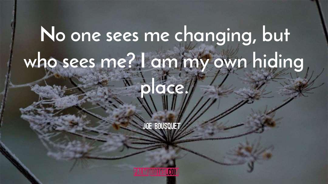 Joe Bousquet Quotes: No one sees me changing,