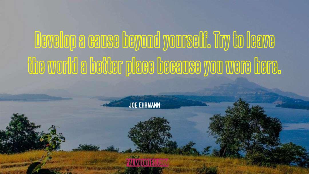 Joe Ehrmann Quotes: Develop a cause beyond yourself.