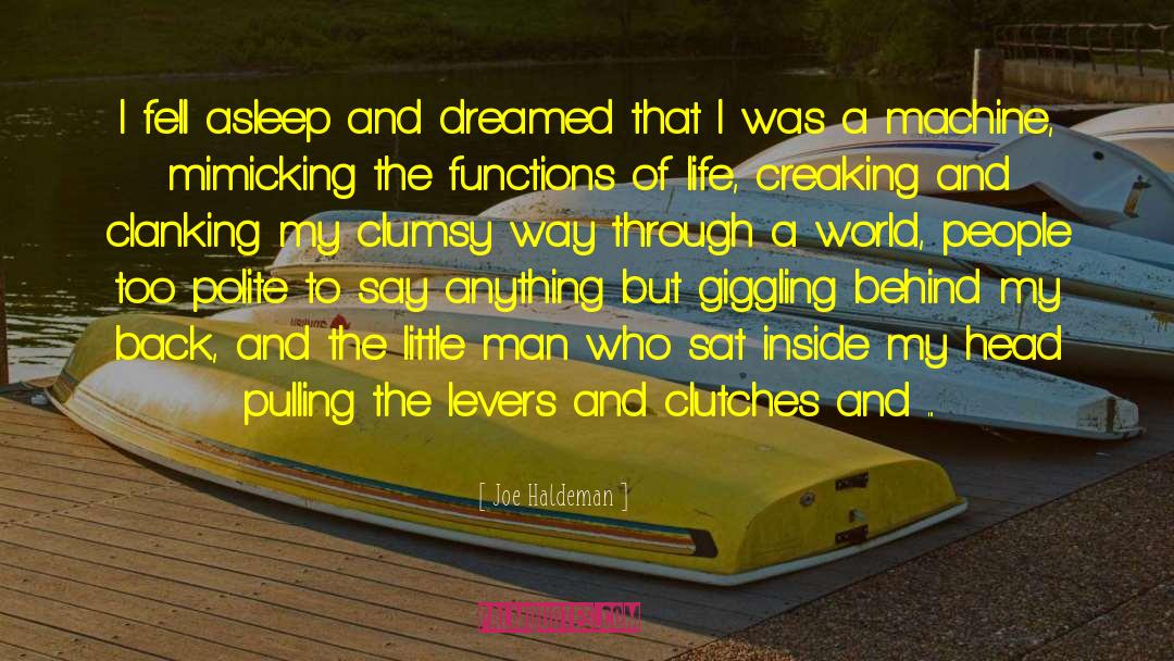 Joe Haldeman Quotes: I fell asleep and dreamed