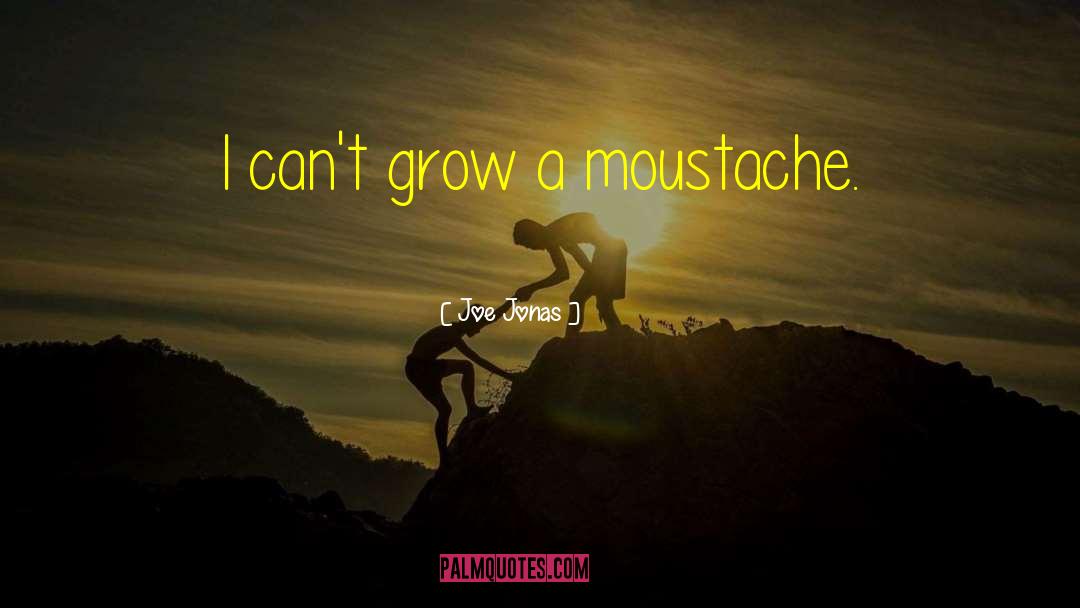 Joe Jonas Quotes: I can't grow a moustache.