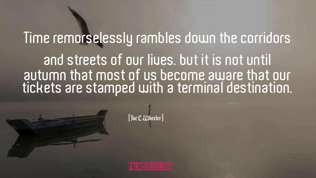 Joe L. Wheeler Quotes: Time remorselessly rambles down the