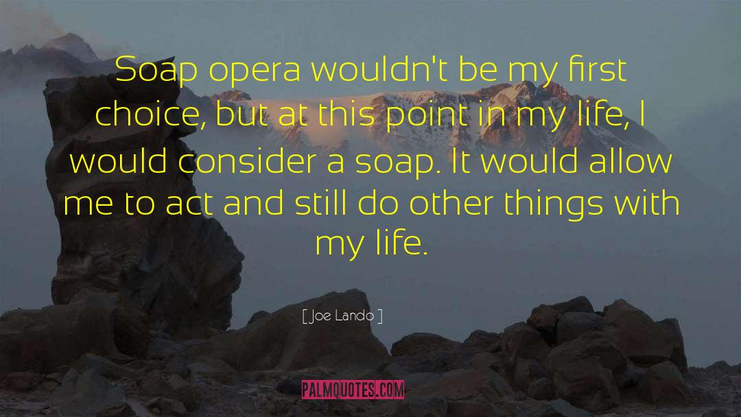Joe Lando Quotes: Soap opera wouldn't be my