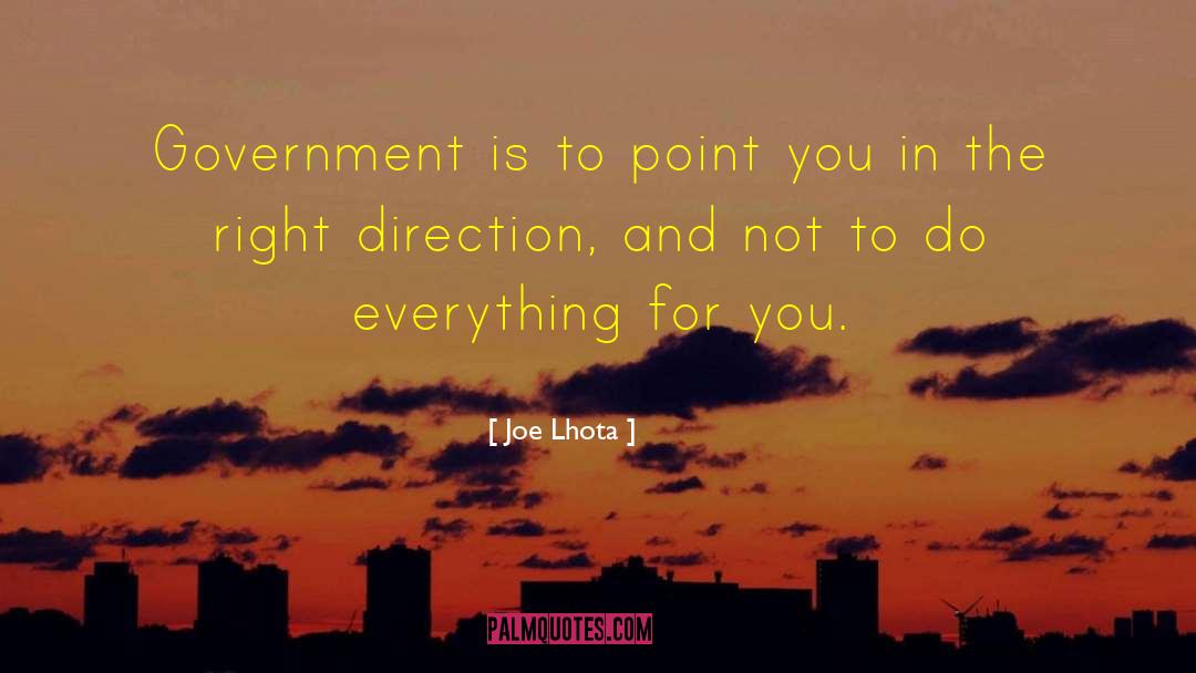 Joe Lhota Quotes: Government is to point you