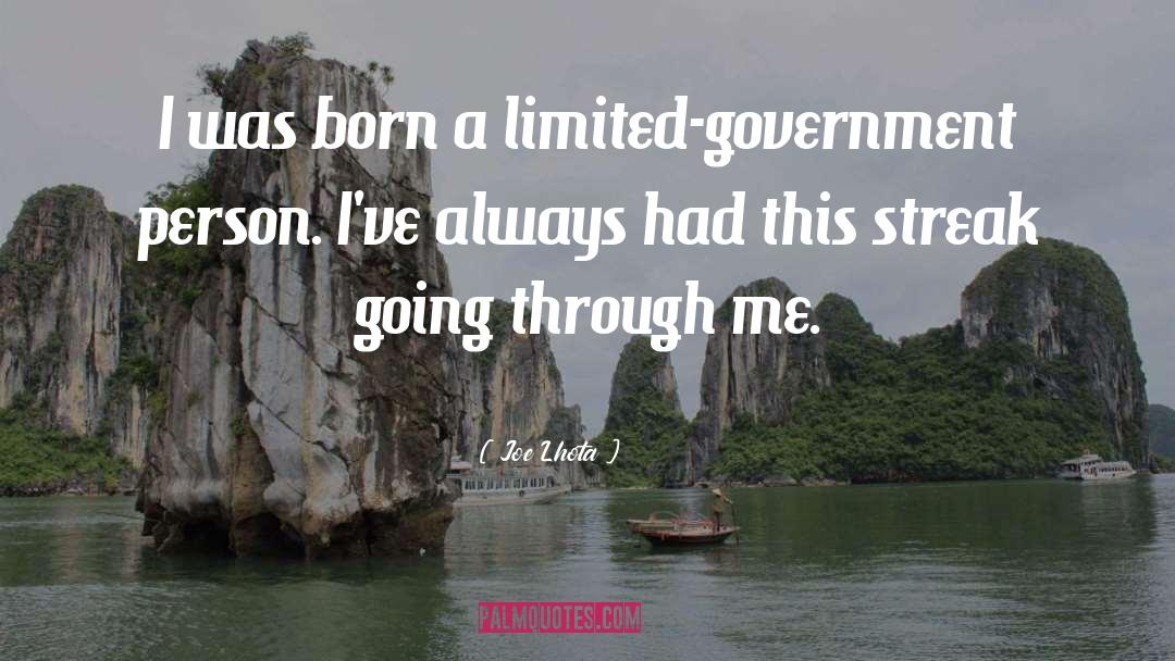 Joe Lhota Quotes: I was born a limited-government