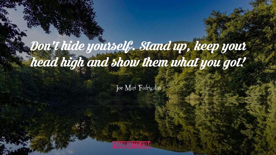 Joe Mari Fadrigalan Quotes: Don't hide yourself. Stand up,