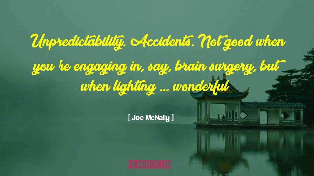 Joe McNally Quotes: Unpredictability. Accidents. Not good when