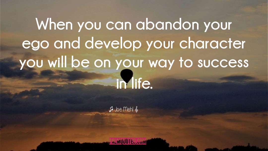 Joe Mehl Quotes: When you can abandon your