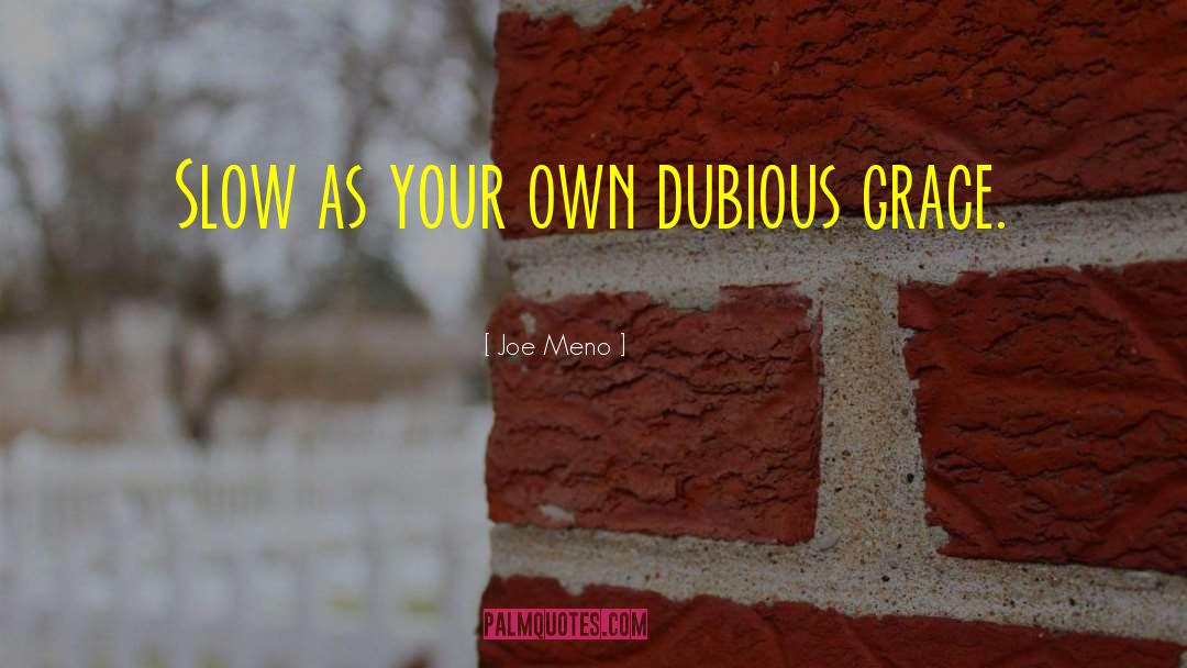 Joe Meno Quotes: Slow as your own dubious