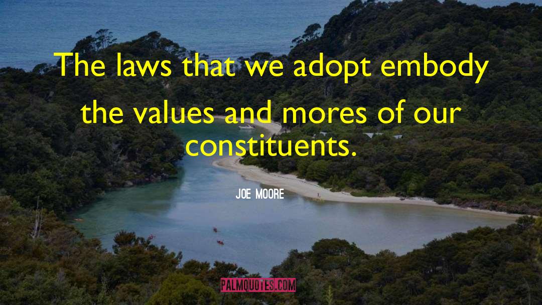 Joe Moore Quotes: The laws that we adopt