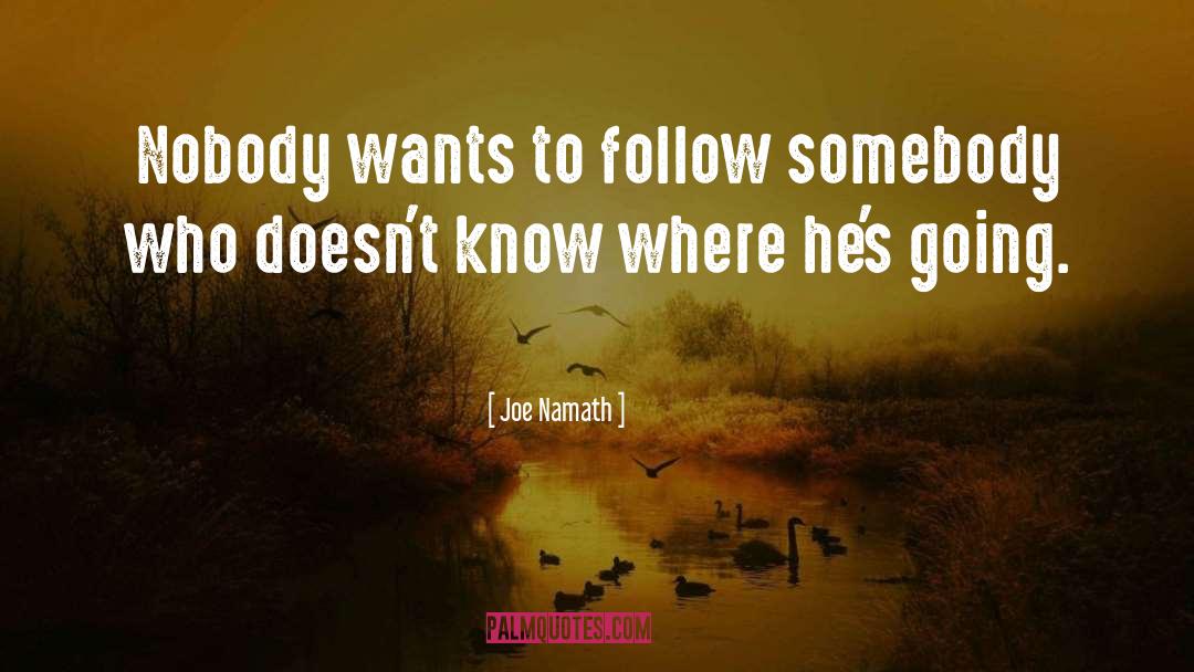 Joe Namath Quotes: Nobody wants to follow somebody