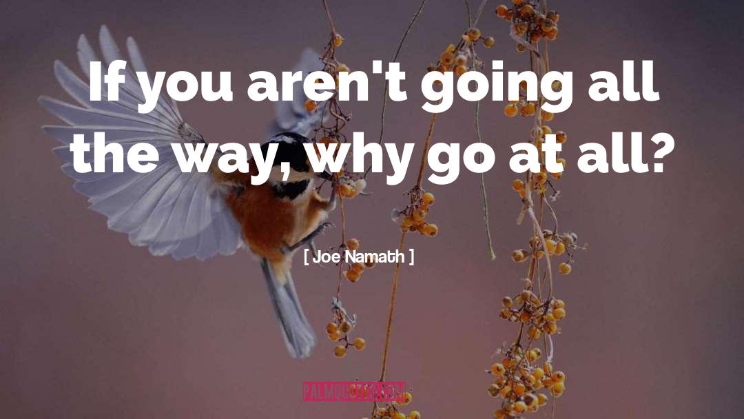 Joe Namath Quotes: If you aren't going all