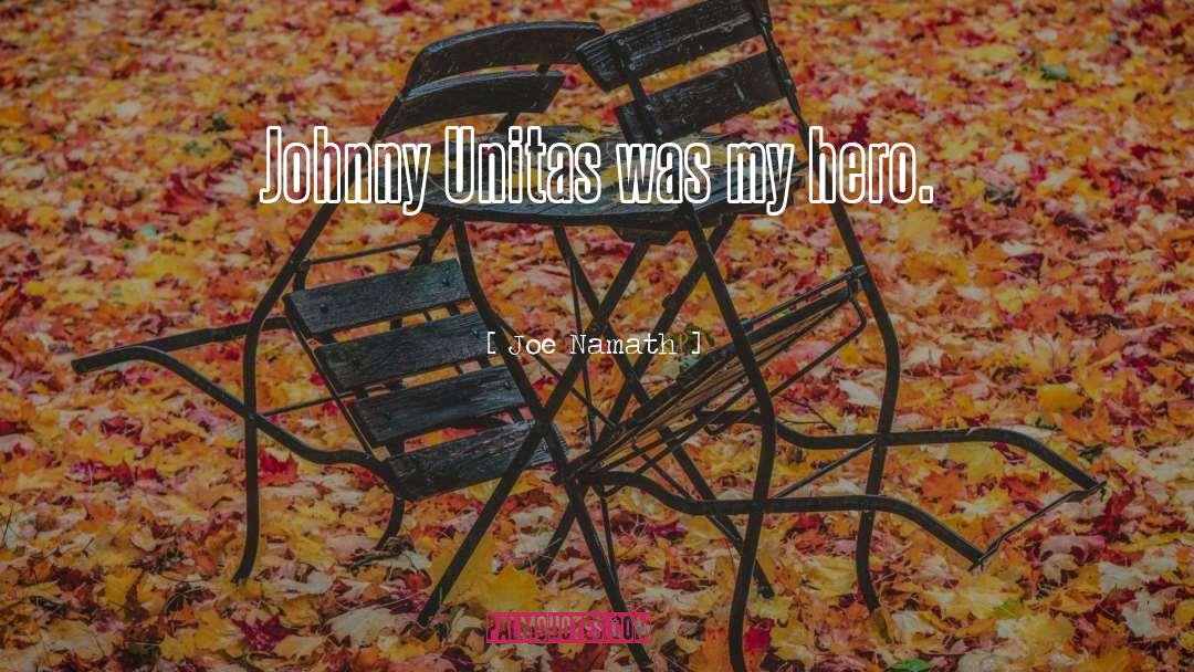 Joe Namath Quotes: Johnny Unitas was my hero.