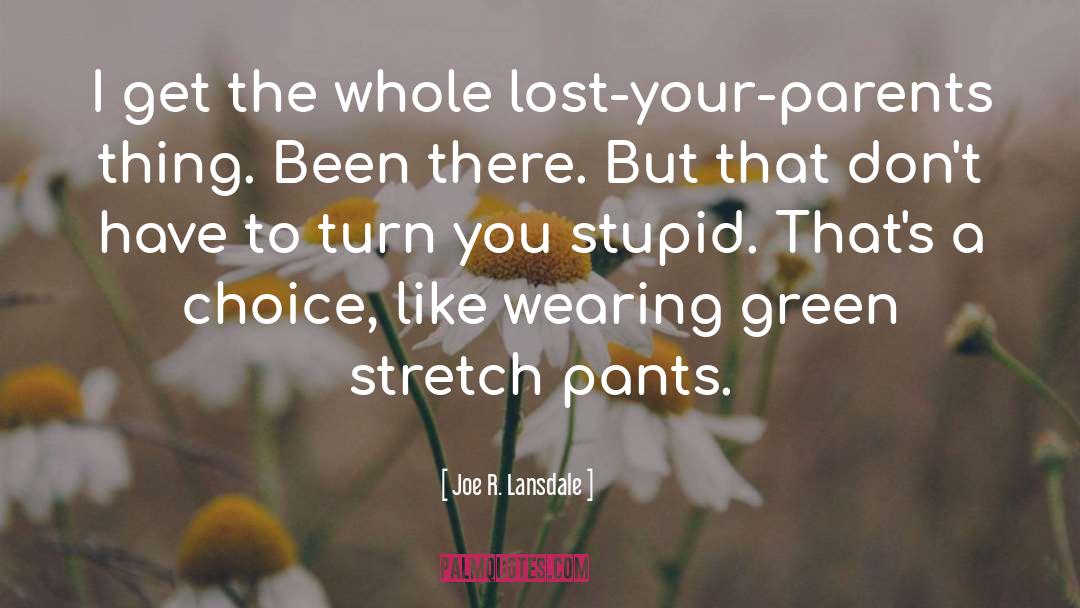 Joe R. Lansdale Quotes: I get the whole lost-your-parents