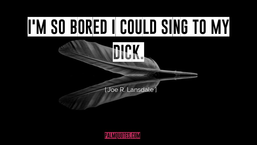 Joe R. Lansdale Quotes: I'm so bored I could