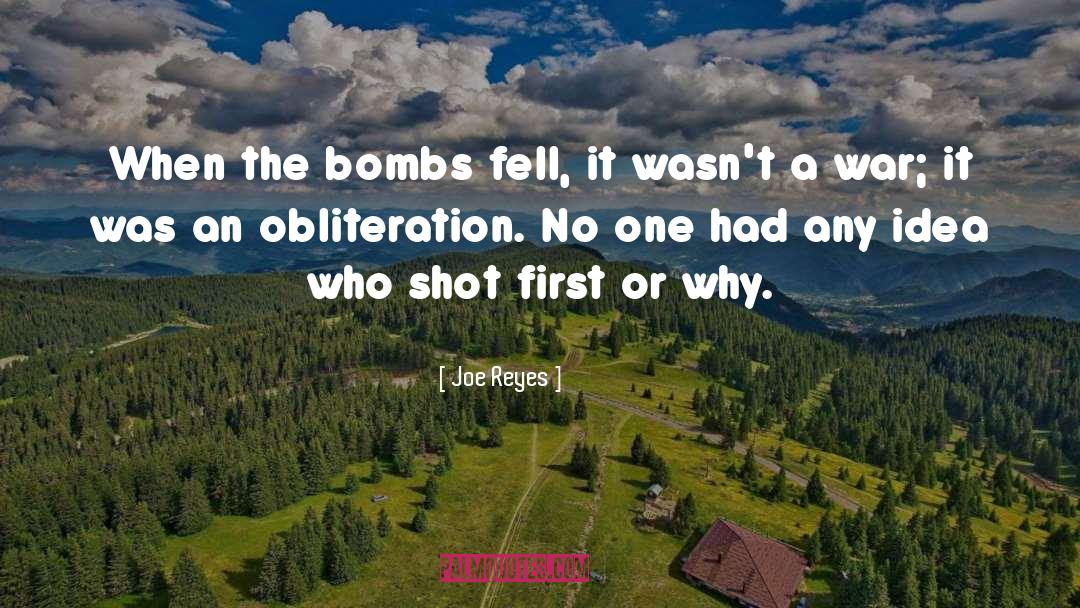 Joe Reyes Quotes: When the bombs fell, it