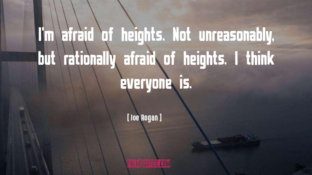 Joe Rogan Quotes: I'm afraid of heights. Not