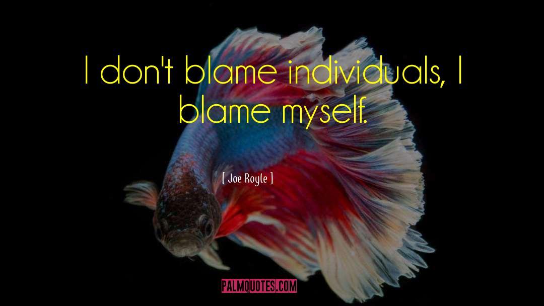 Joe Royle Quotes: I don't blame individuals, I