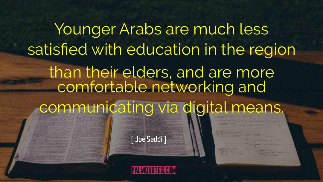 Joe Saddi Quotes: Younger Arabs are much less