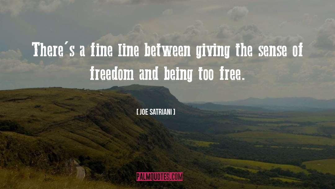 Joe Satriani Quotes: There's a fine line between