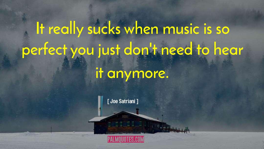 Joe Satriani Quotes: It really sucks when music