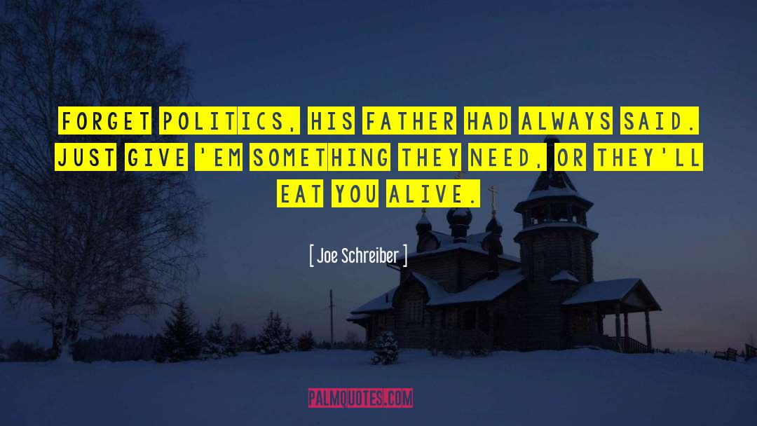 Joe Schreiber Quotes: Forget politics, his father had