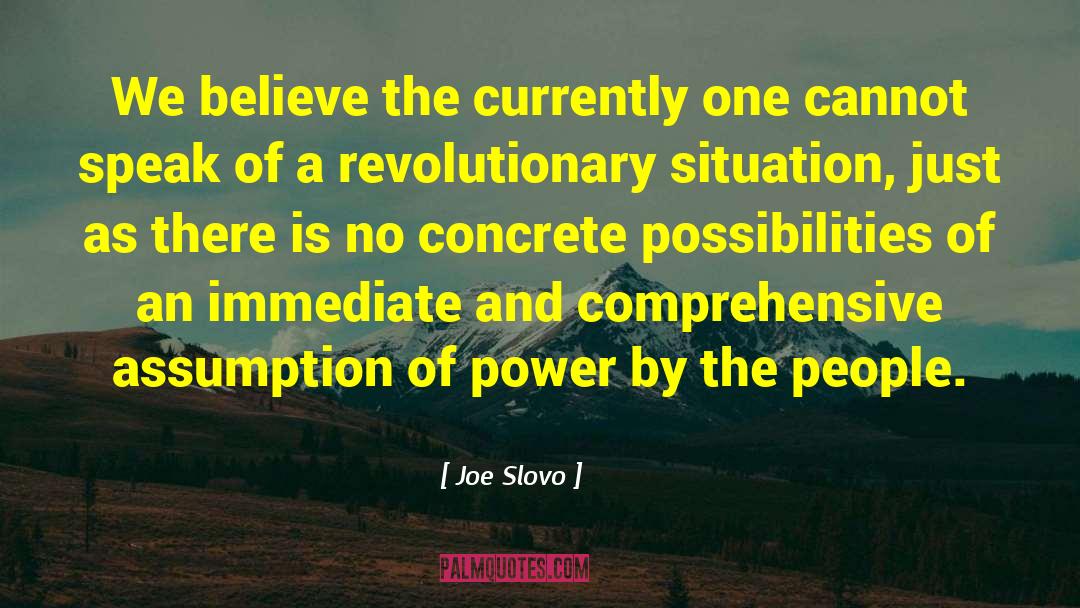 Joe Slovo Quotes: We believe the currently one