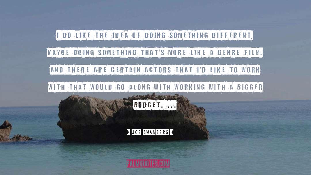 Joe Swanberg Quotes: I do like the idea