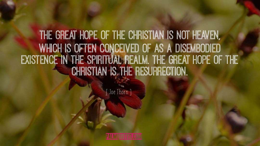 Joe Thorn Quotes: The great hope of the