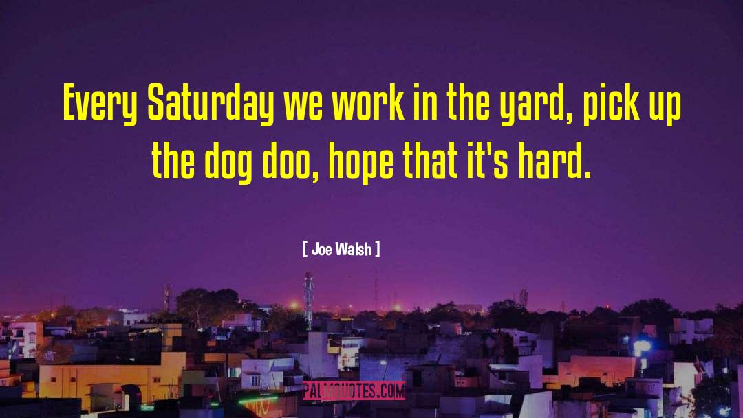 Joe Walsh Quotes: Every Saturday we work in