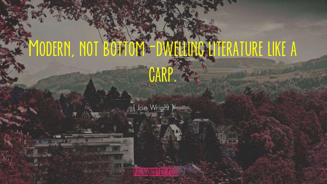 Joe Wright Quotes: Modern, not bottom-dwelling literature like