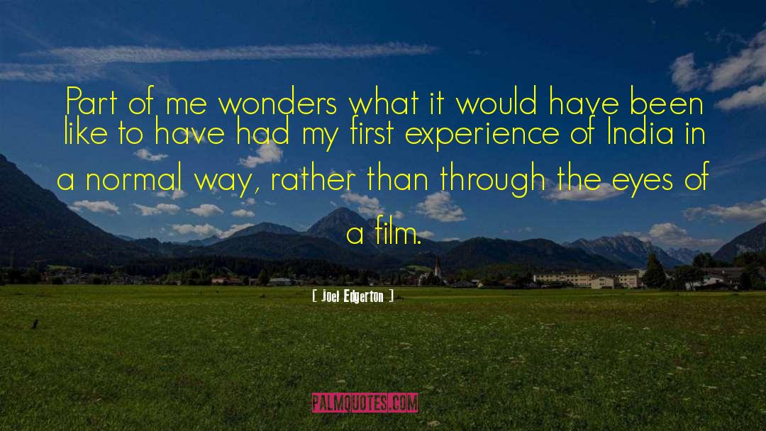 Joel Edgerton Quotes: Part of me wonders what