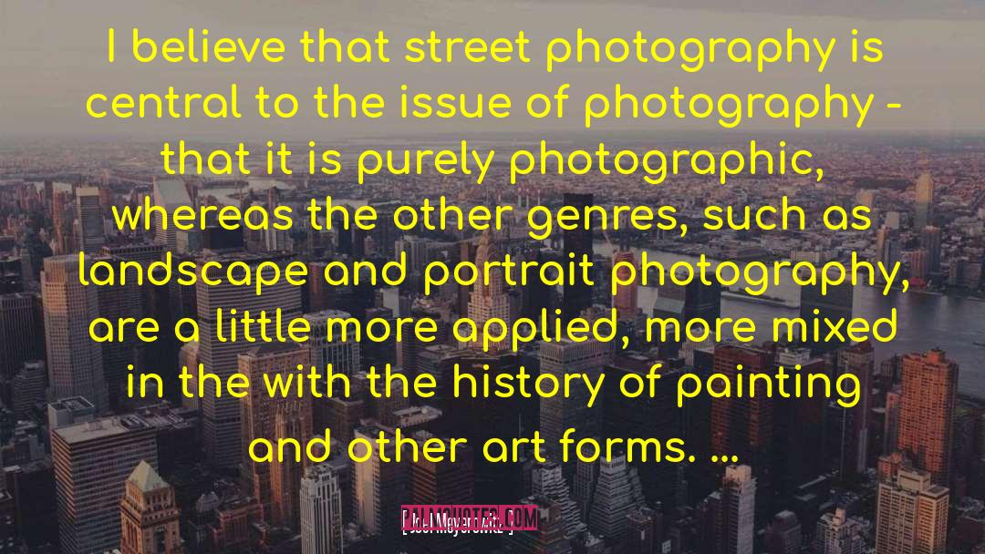 Joel Meyerowitz Quotes: I believe that street photography