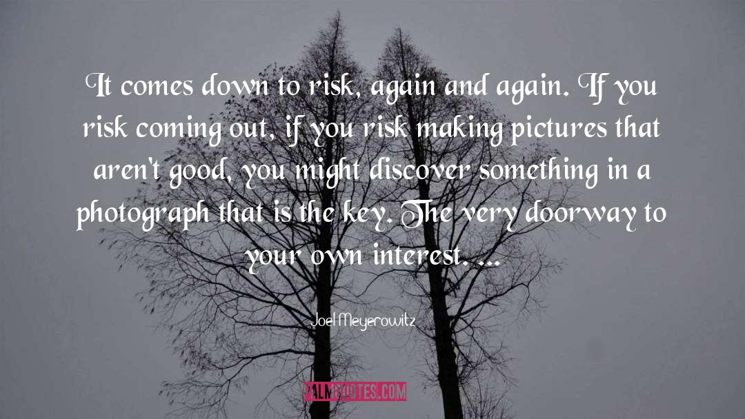 Joel Meyerowitz Quotes: It comes down to risk,