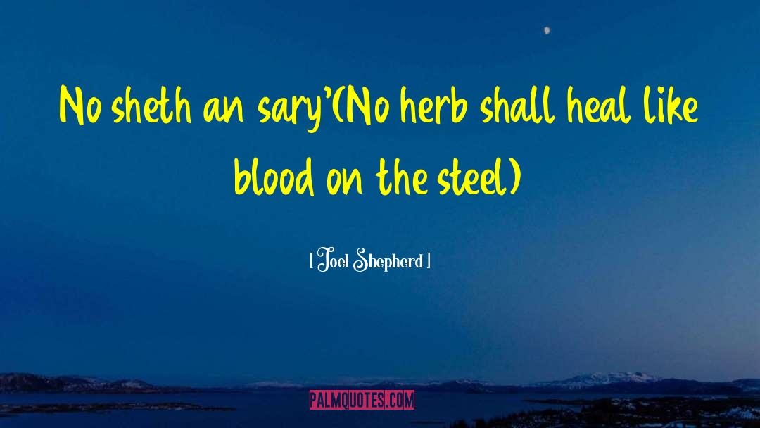 Joel Shepherd Quotes: No sheth an sary'<br />(No