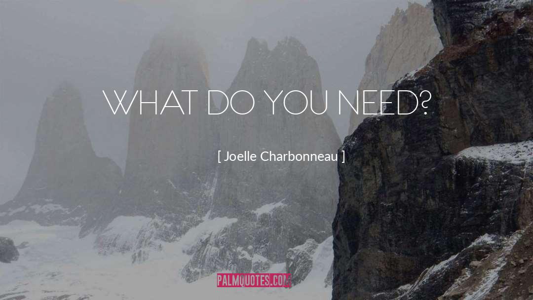 Joelle Charbonneau Quotes: WHAT DO YOU NEED?