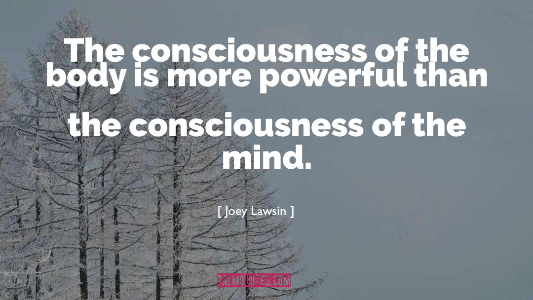 Joey Lawsin Quotes: The consciousness of the body