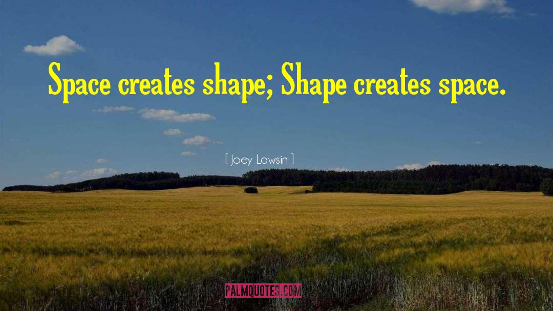 Joey Lawsin Quotes: Space creates shape; Shape creates