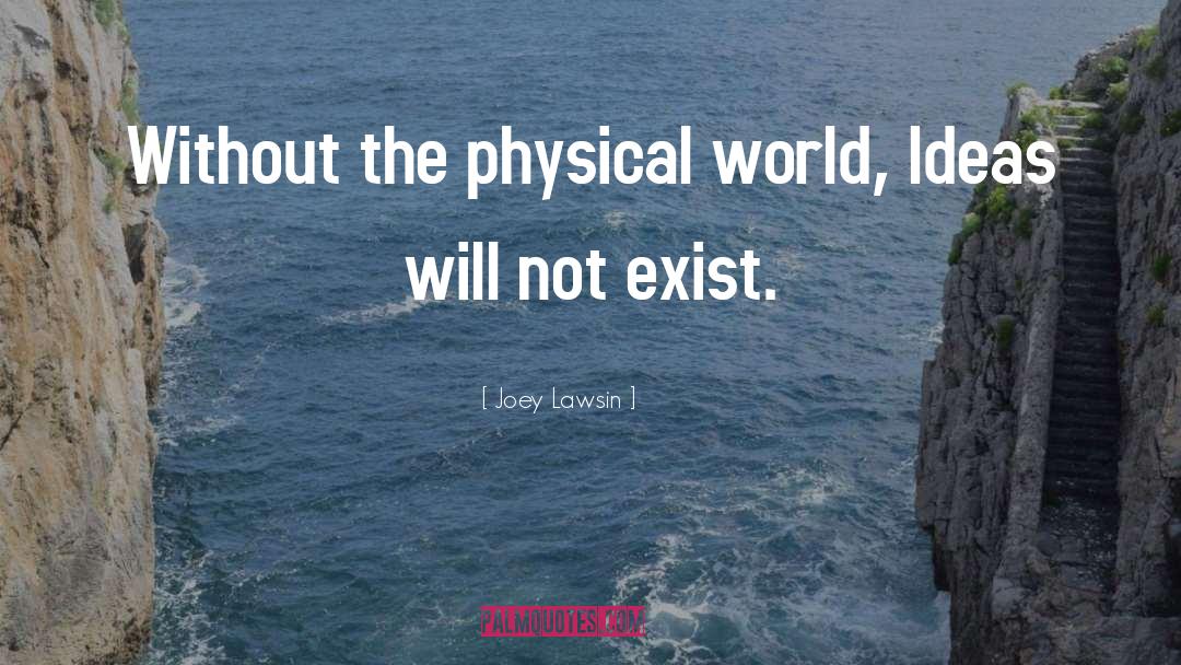 Joey Lawsin Quotes: Without the physical world, Ideas